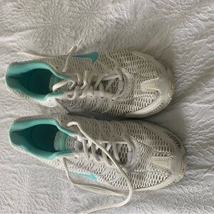 Nike White and Teal Athletic Shoes